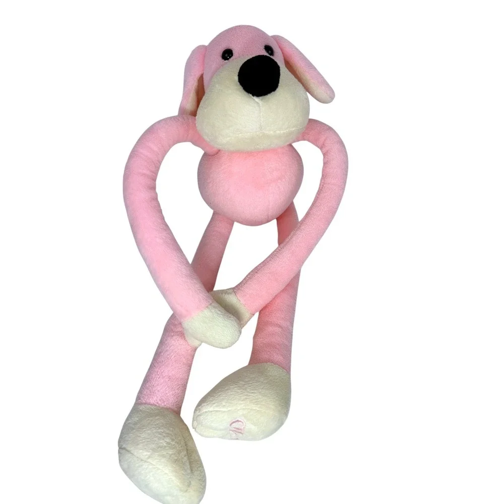 FAO Schwarz Pink Long Leg Dog Plush Stuffed Animal Toy 16 inch Toys R Us 2011 BH